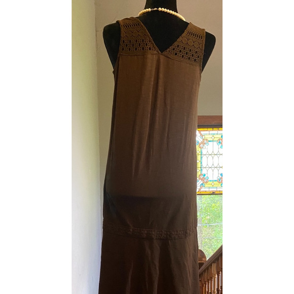 Boho J. Jill Kona Dress Crochet Neutral Brown Cotton Modal Shift Small / Tall - Picture 6 of 10